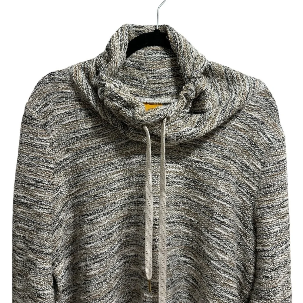 Ruby Rd. metallic boxy cowl neck beachy coastal cozy spring summer sweater - Picture 6 of 11
